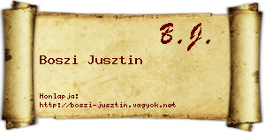Boszi Jusztin névjegykártya